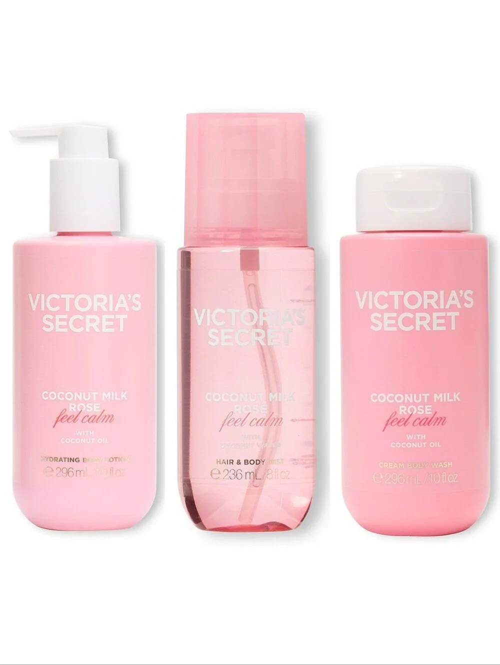 Victoria's Secret Coconut Milk Rose 3 Piece Body Care Set NEW